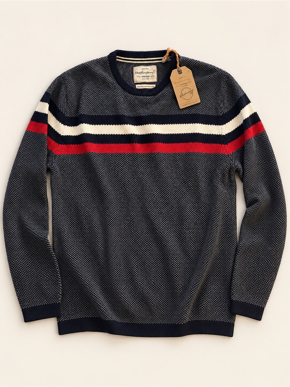 NWT Weatherproof Vintage Men’s XL 100% Cotton Striped Crewneck Sweater